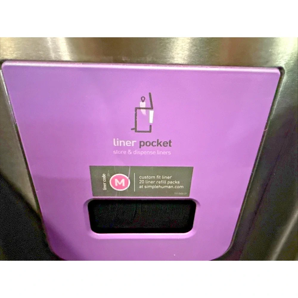 Simplehuman Stainless Steel Step Trash Can Liner Pocket Trash Can 45L